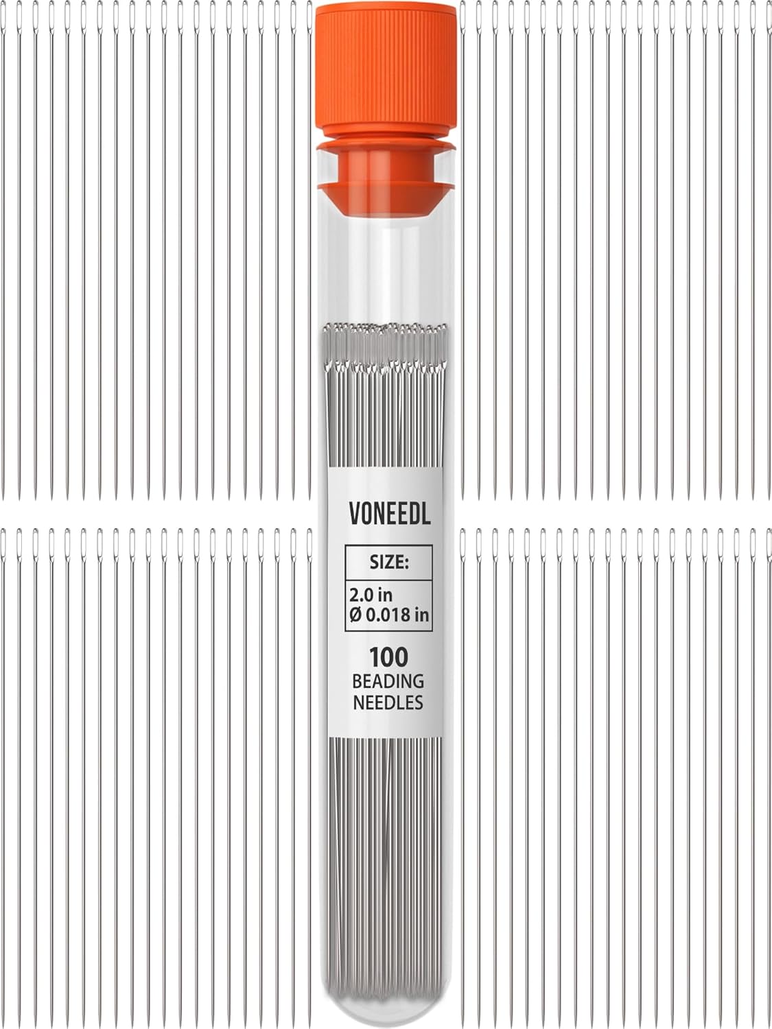 Premium Size 10 Beading Needles Pack - 100 pcs, 0.45 mm Diameter, 2-Inch Length, Includes Convenient Storage Tube